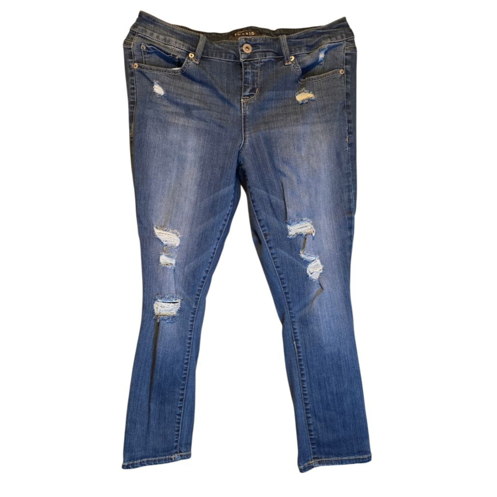 Women's TORRID‎ Blue Distressed Skinny Jeans Size 14